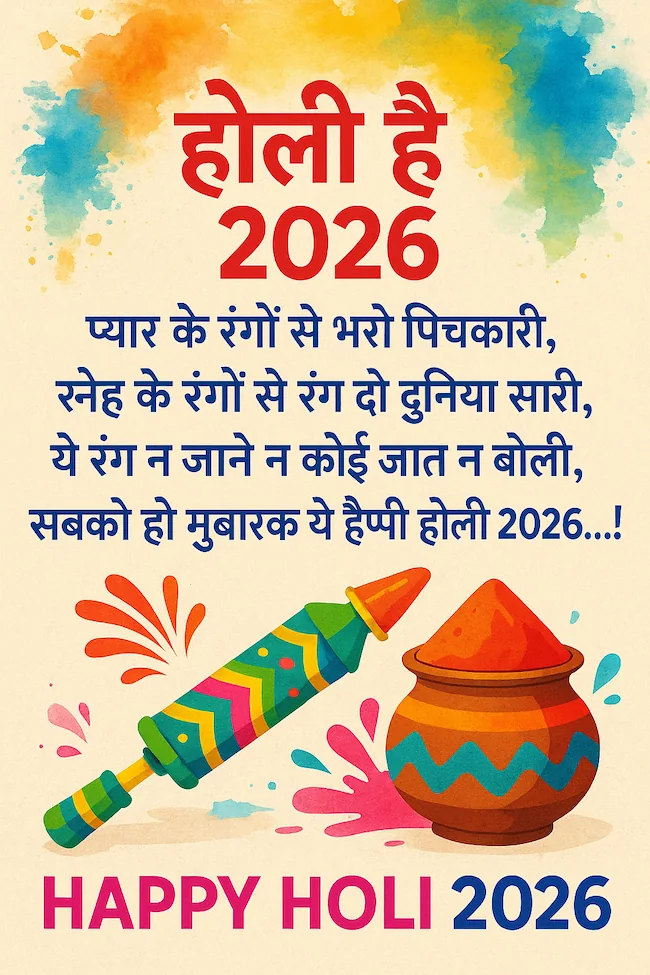 Happy Holi 2026 Wishes Images in Hindi
