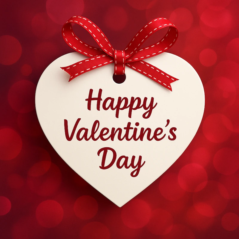 Romantic Happy Valentines Day 2026 poster featuring hearts and candles