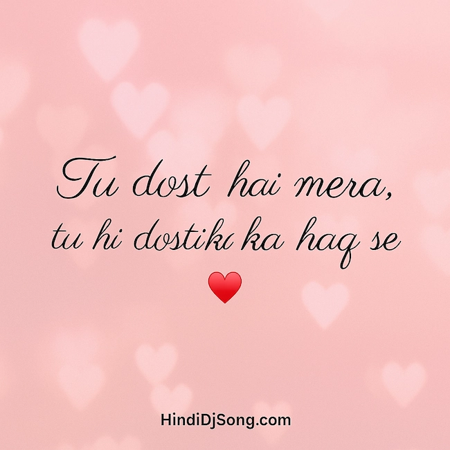 Dosti Shayari in Roman English – Hindi friendship shayari written in English script.