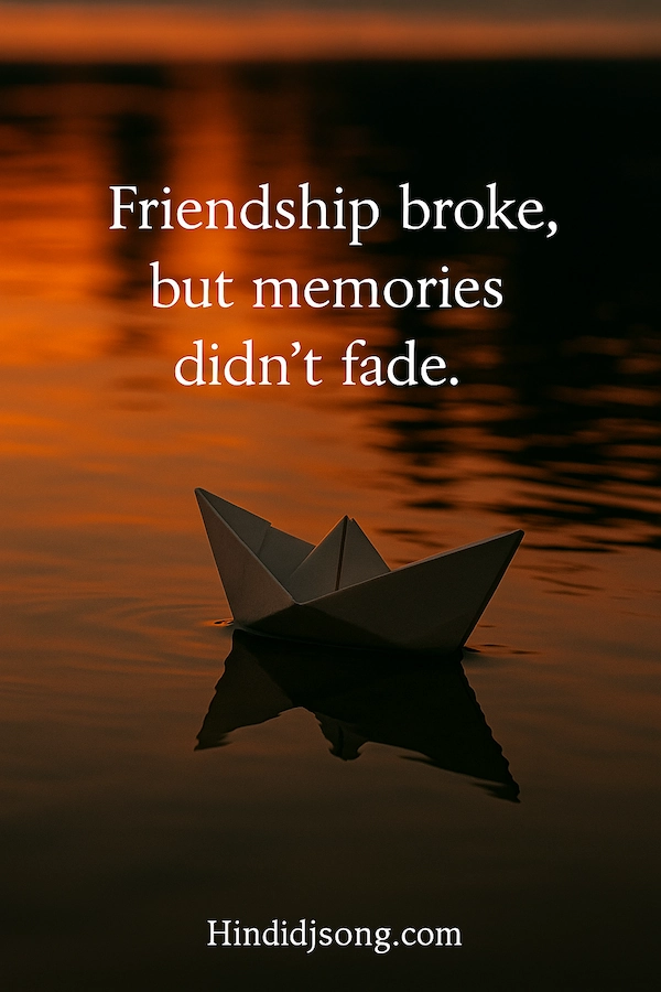 Emotional friendship quotes background with heart and sunset